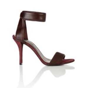 Alexander Wang Colette Stingray Burgundy Leather Ankle Strap Stiletto Heels, 40